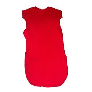 BomBom Womens Red Casual T-Shirt Dress Small